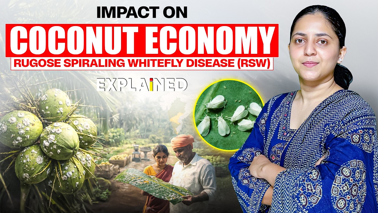 What is Rugose Spiraling Whitefly ? Impact on India’s Coconut Sector - Explained