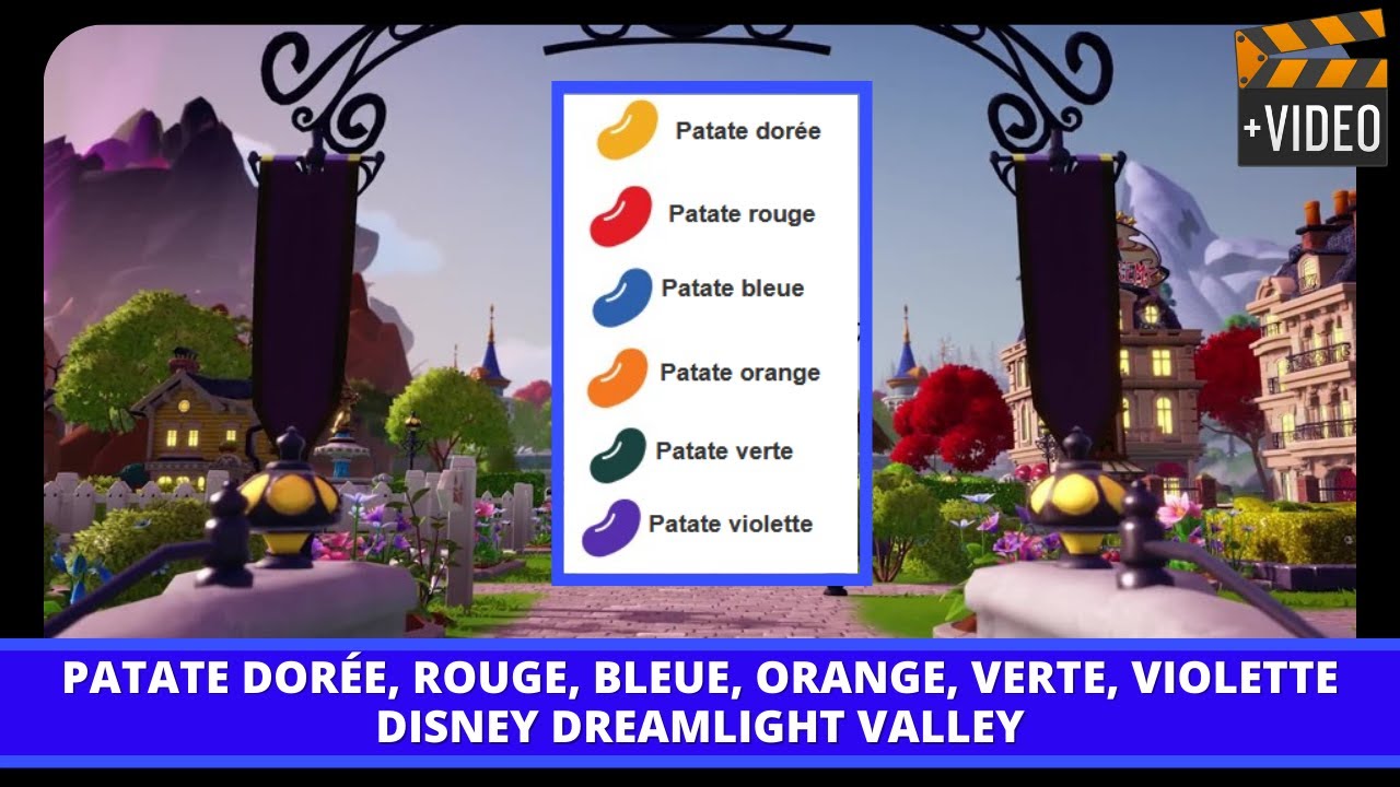 TOUTES LES PATATES: dorée, violette, bleue, rouge, verte, orange Dreamlight valley