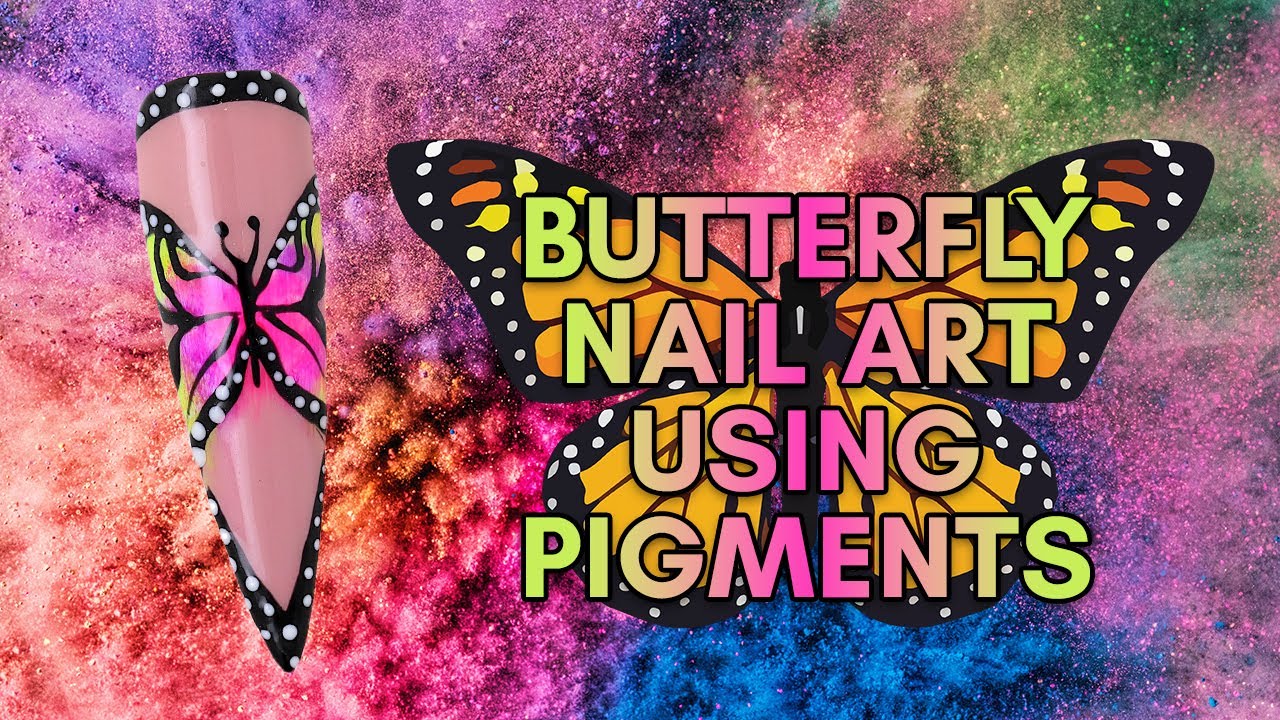 Butterfly Nail Art Using Neon Pigments 🦋💅