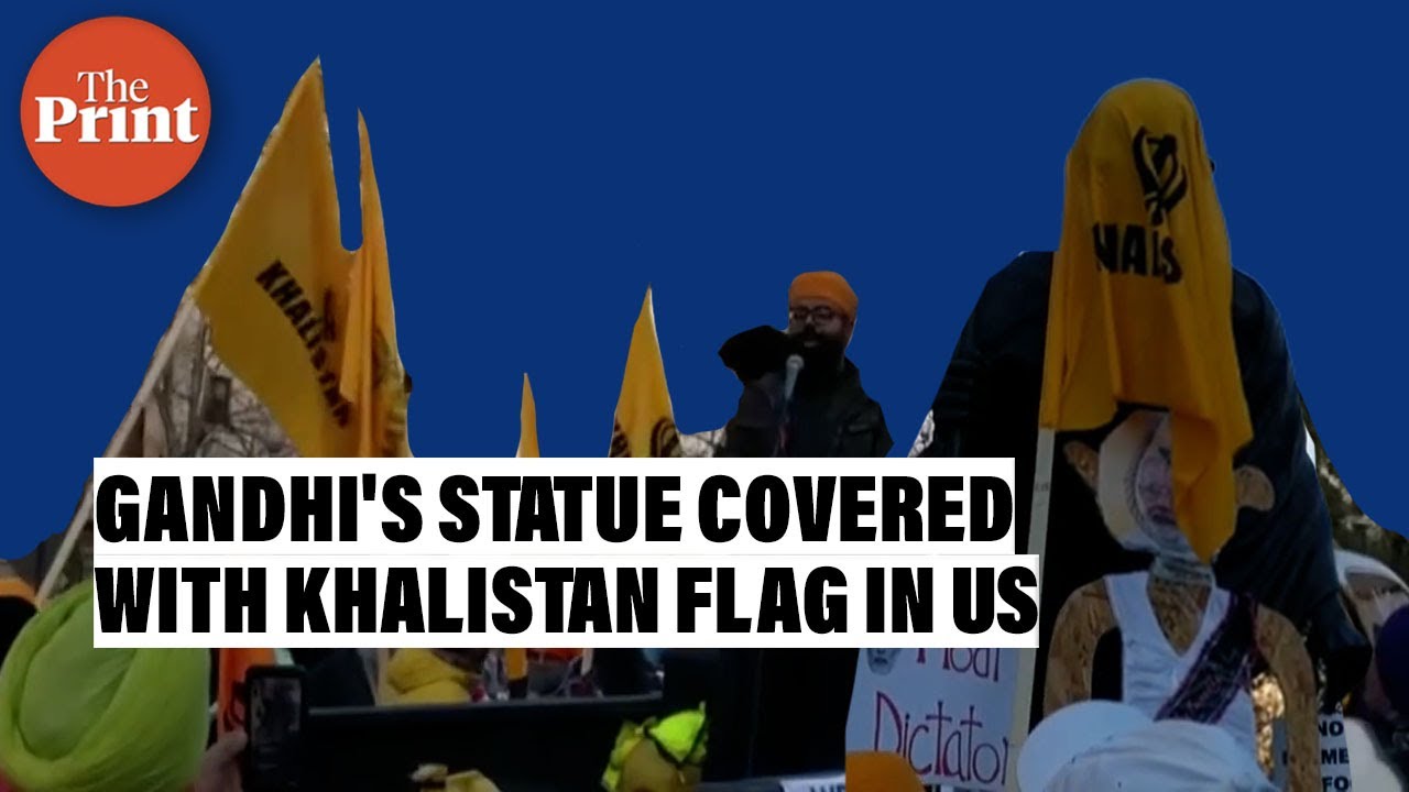 Protesters vandalise Mahatma Gandhi statue in Washington, drape it with pro-Khalistan flag