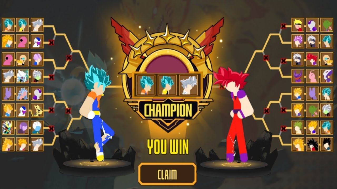 Stickman Dragon Fight - Vegito SSJ Blue, Gogeta SSJ Blue & Goku Ultra
