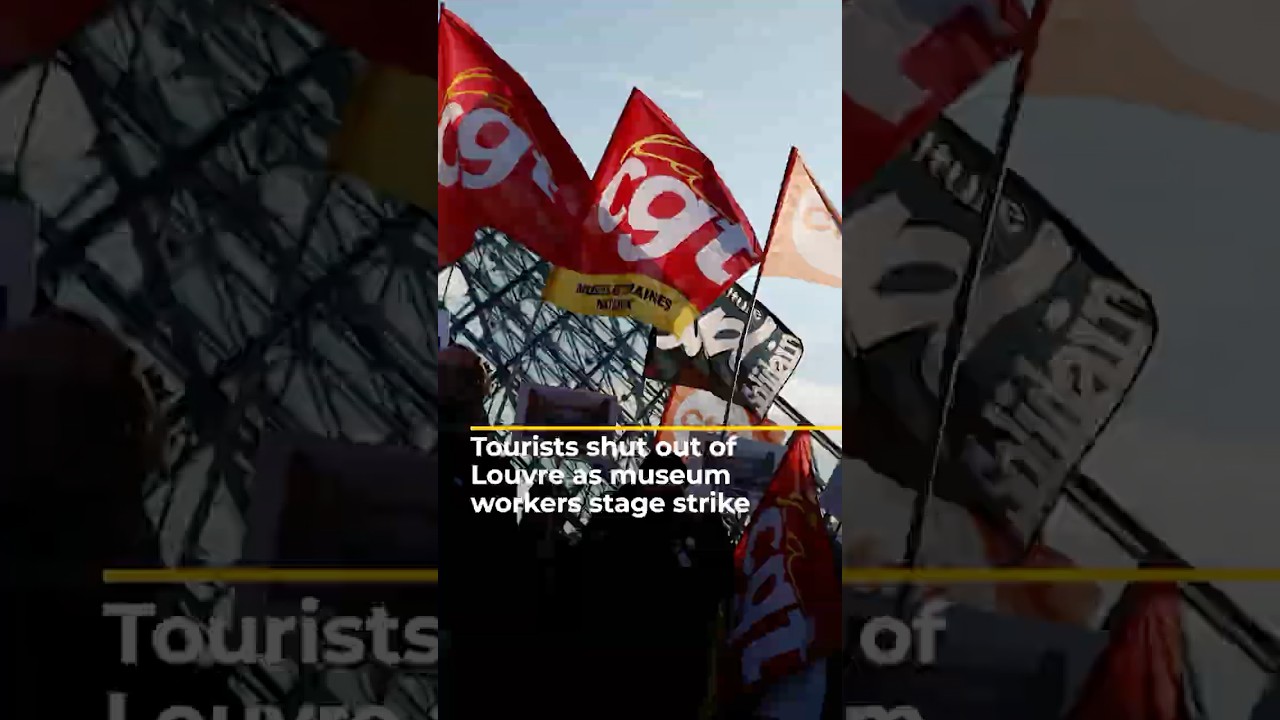 Louvre shut down as museum staff stage strike over working conditions | AJ #shorts