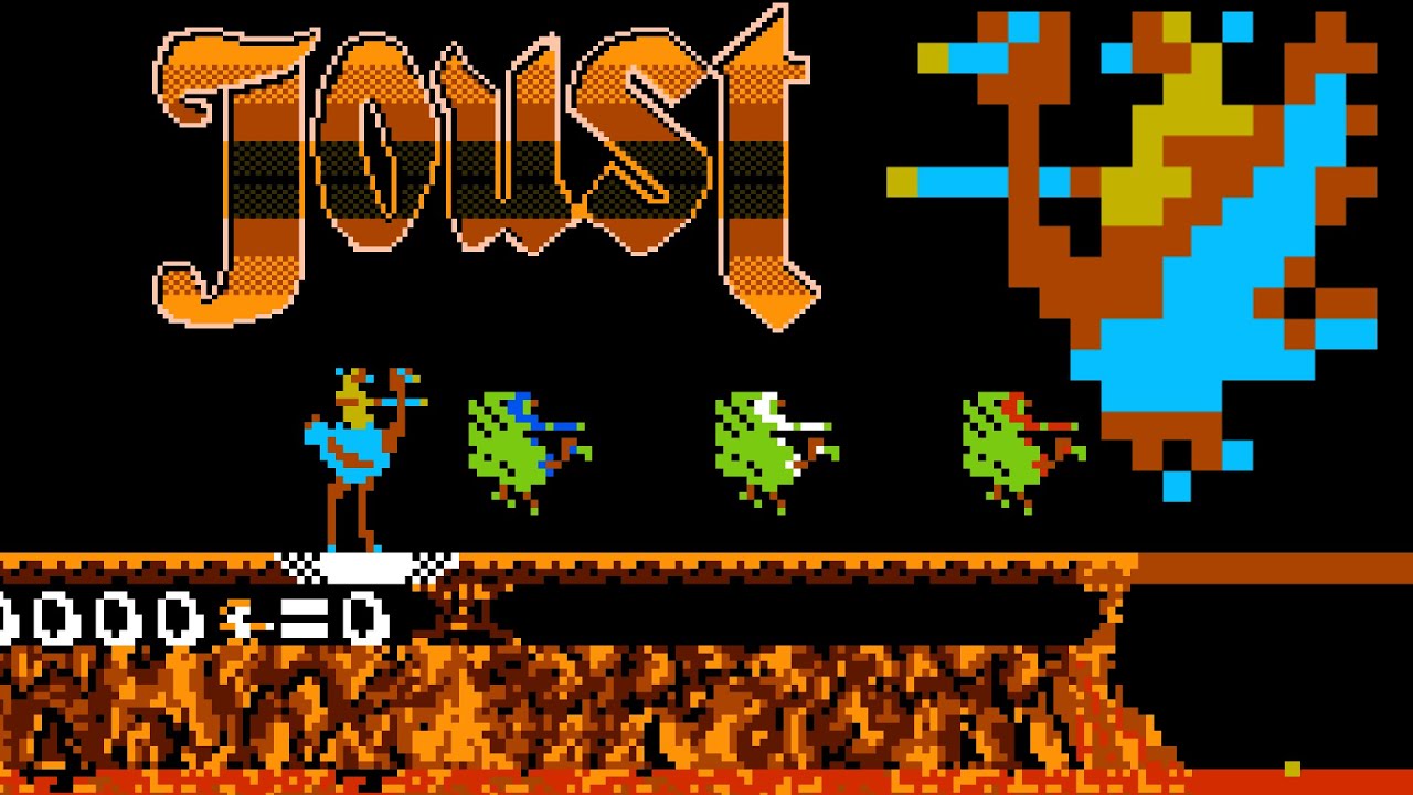 Joust (NES) video game port | 46-wave session for 1 Player 🎮