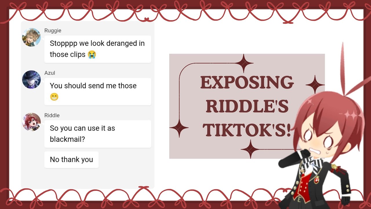 Exposing Riddle's Tiktok's|| Riddle x Floyd || Twisted Wonderland skit || TWST