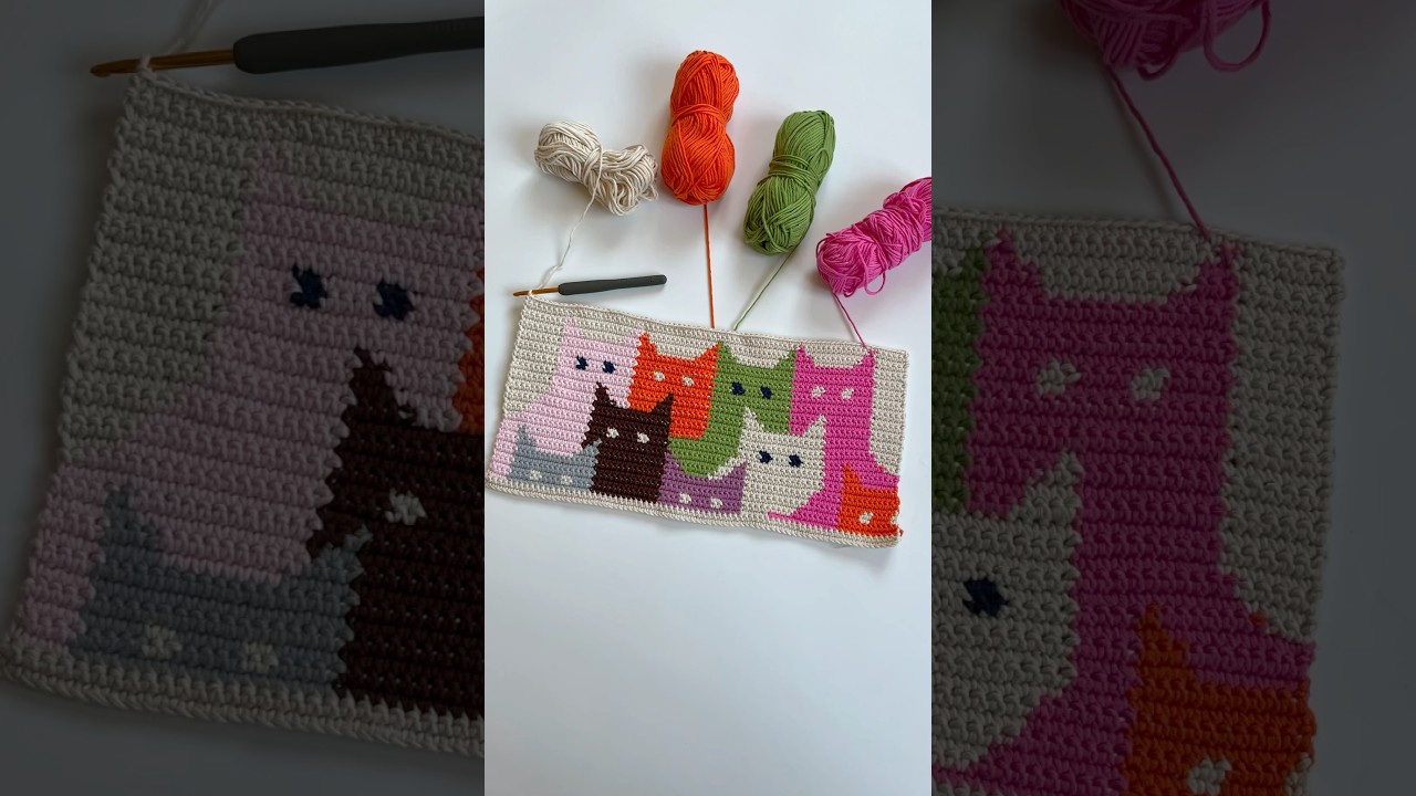 Crochet Cat Tote Bag Pattern #crochetbag
