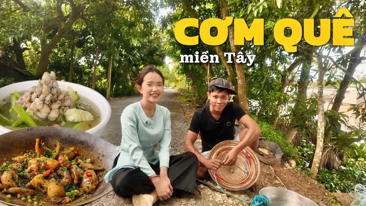 🌾Cơm Quê Miệt Vườn - Canh Bầu Hến Sông, Cá Kho Khô Ngon Nhức Nách Trên Ghe Miền Tây