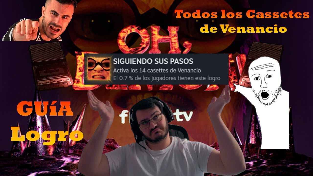 GUIA LOGRO "SIGUIENDO SUS PASOS" Localización 14 Cassettes📼(no sufras más)😇 - OH DEMON! fix my tv