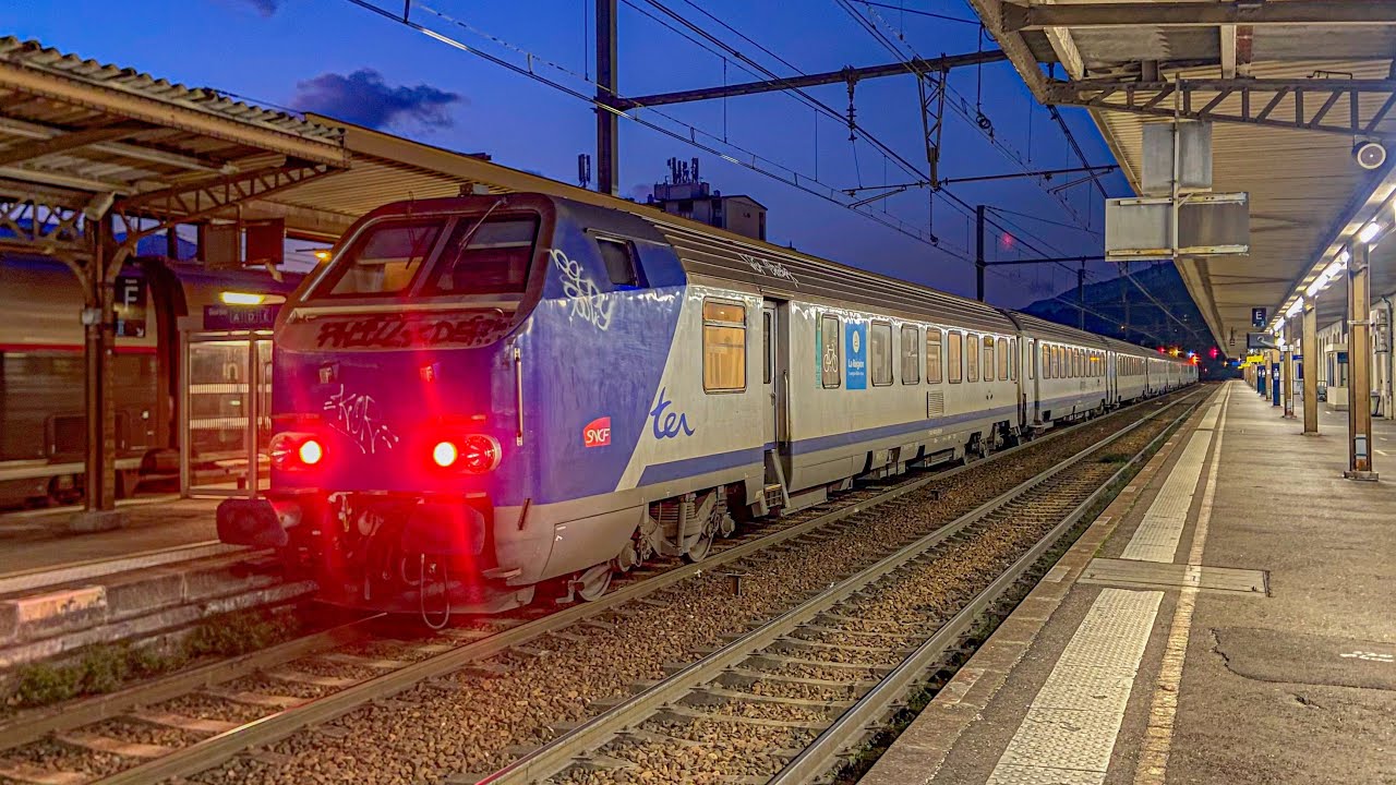 Compilation de TRAINS TGV TER en gare d’Aix les bains en Savoie