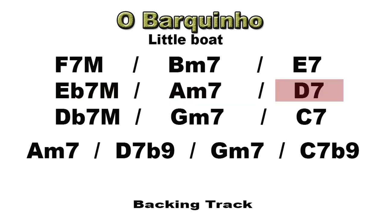 O Barquinho Little boat Backing Track