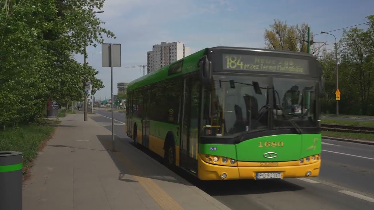 Poland, Poznań, bus 184 ride from Os. Piastowskie to Rondo Śródka