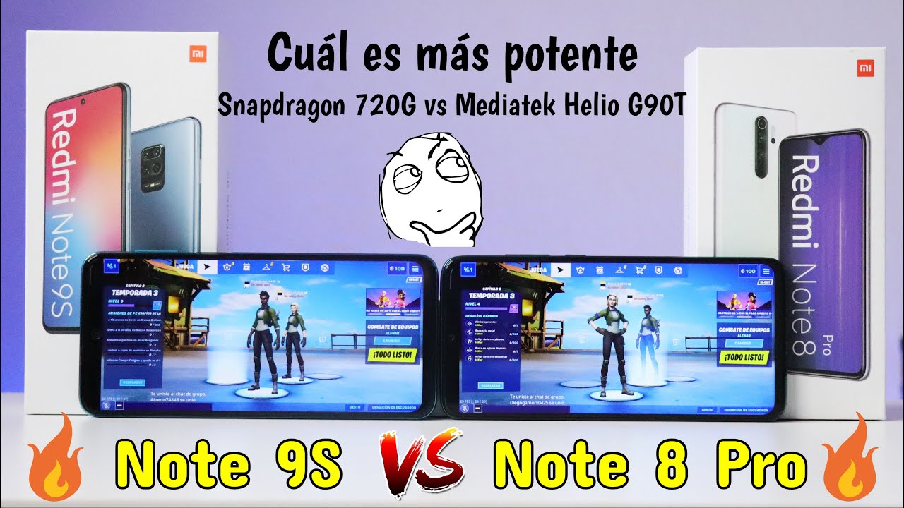 Prueba de Rendimiento & Potencia Redmi Note 9S vs Redmi Note 8 PRO 🔥🔥 Fornite 😱 Antutu🔥