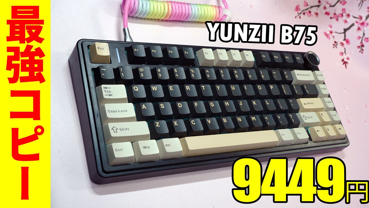 【最強量産型】YUNZII B75 メカニカルキーボードレビュー【AULA F75との比較】
