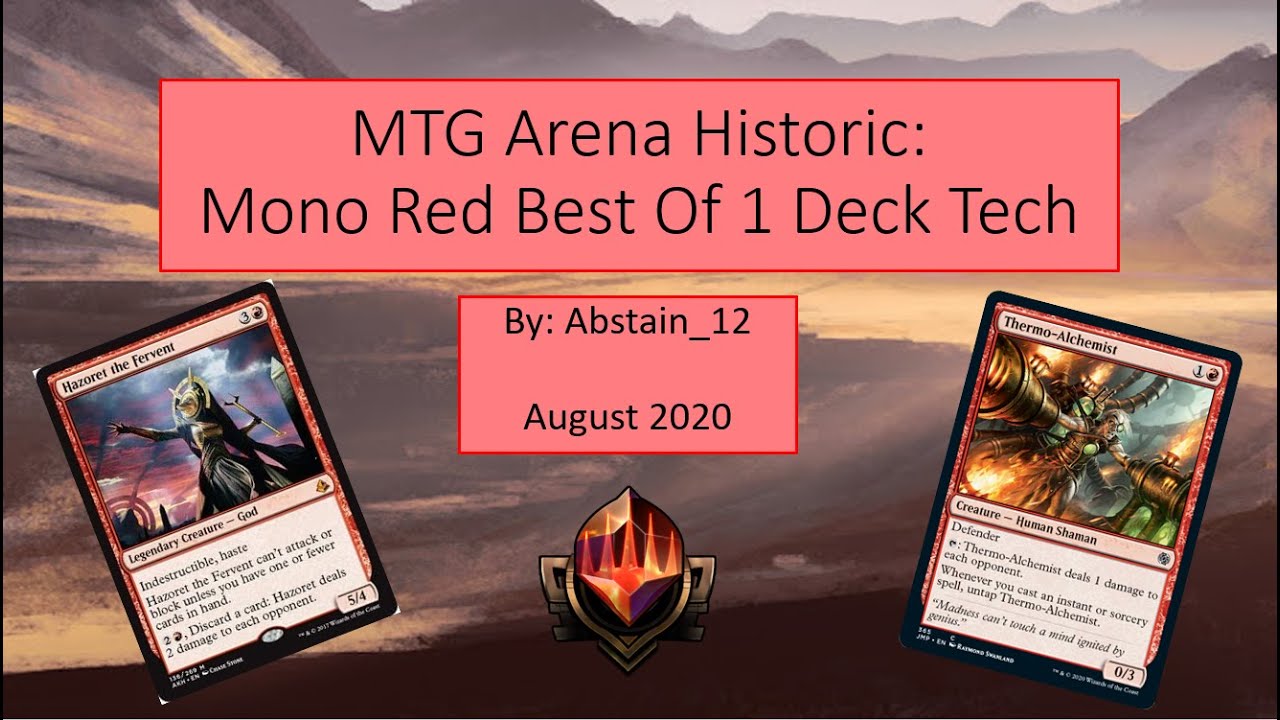 MTG Arena Historic: Mythic Mono-Red Best of 1 Deck Tech (August 2020)