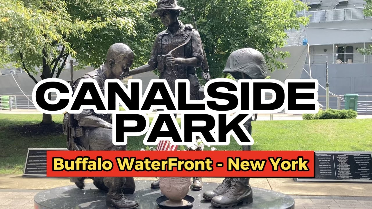 [4K HDR] Buffalo Canalside Park  -  WaterFront Buffalo New York 2024