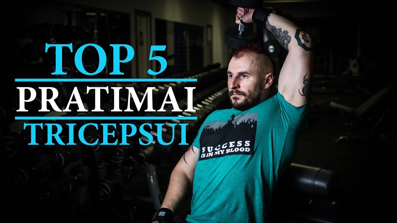 TOP 5 PRATIMAI TRICEPSUI SU HANTELIAIS | TRICEPSO TRENIRUOTĖ | www.zizas.lt