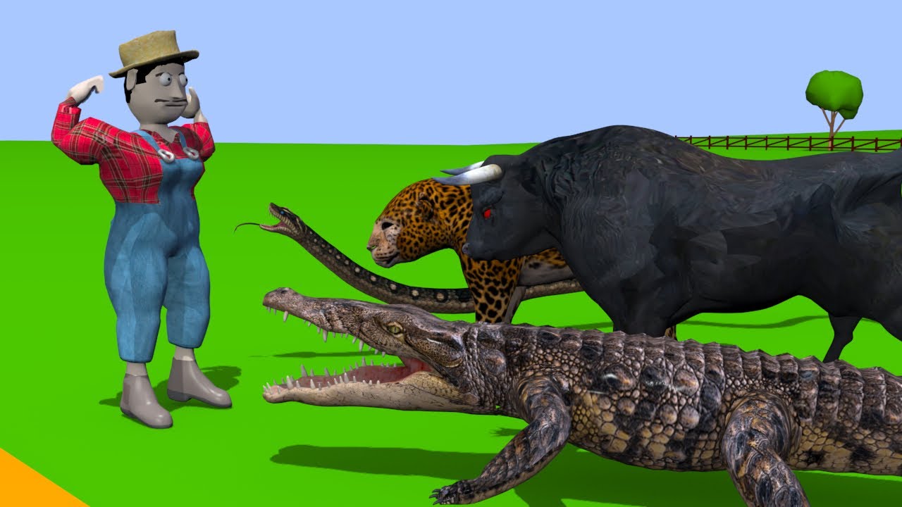JUCA PA&Ccedil;OCA fort&atilde;o, o TOURO JORJ&Atilde;O, a ON&Ccedil;A, a COBRA e o JACAR&Eacute;, ANIMA&Ccedil;&Atilde;O 3D