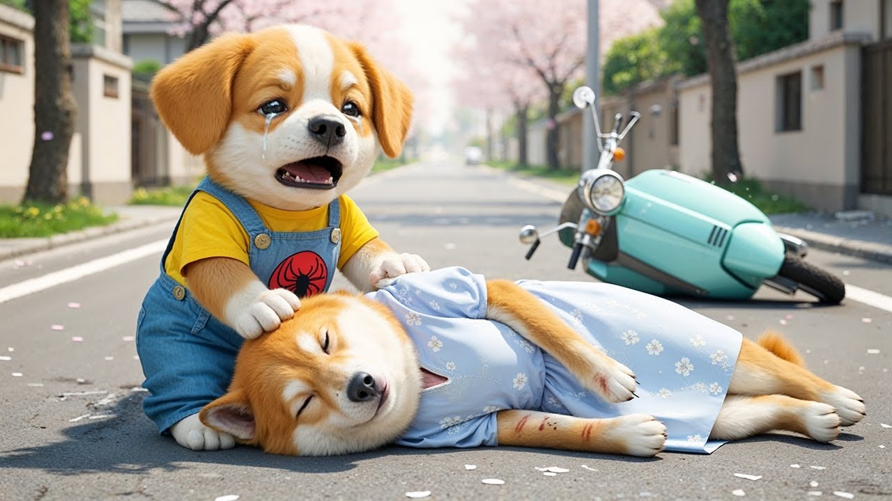 😱 Baby Puppy Watches Mom Fight for Life After a Car Crash 🚗💔 A Child’s Heartbreaking Moment