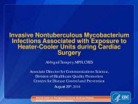 Invasive NTM Infections and Heater-Cooler Units Webinar