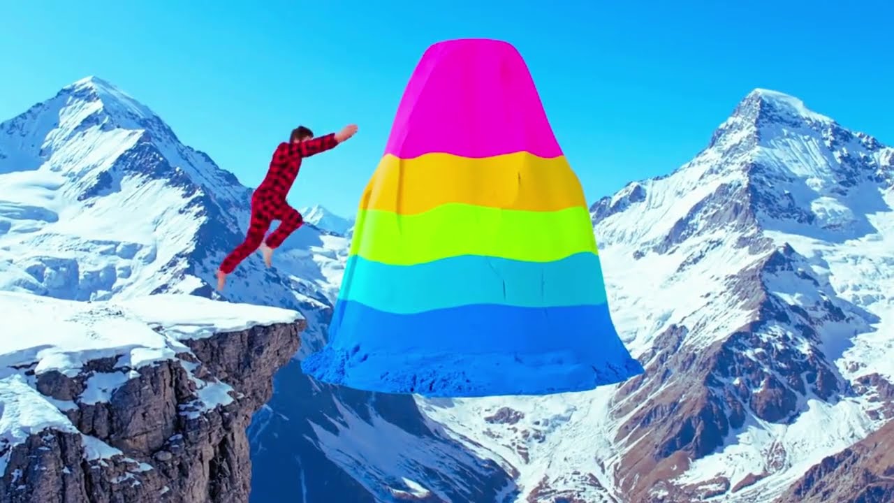 Don't Fall! 😱 Jumping onto Impossible Floating Cushions High in the Sky| AI ASMR