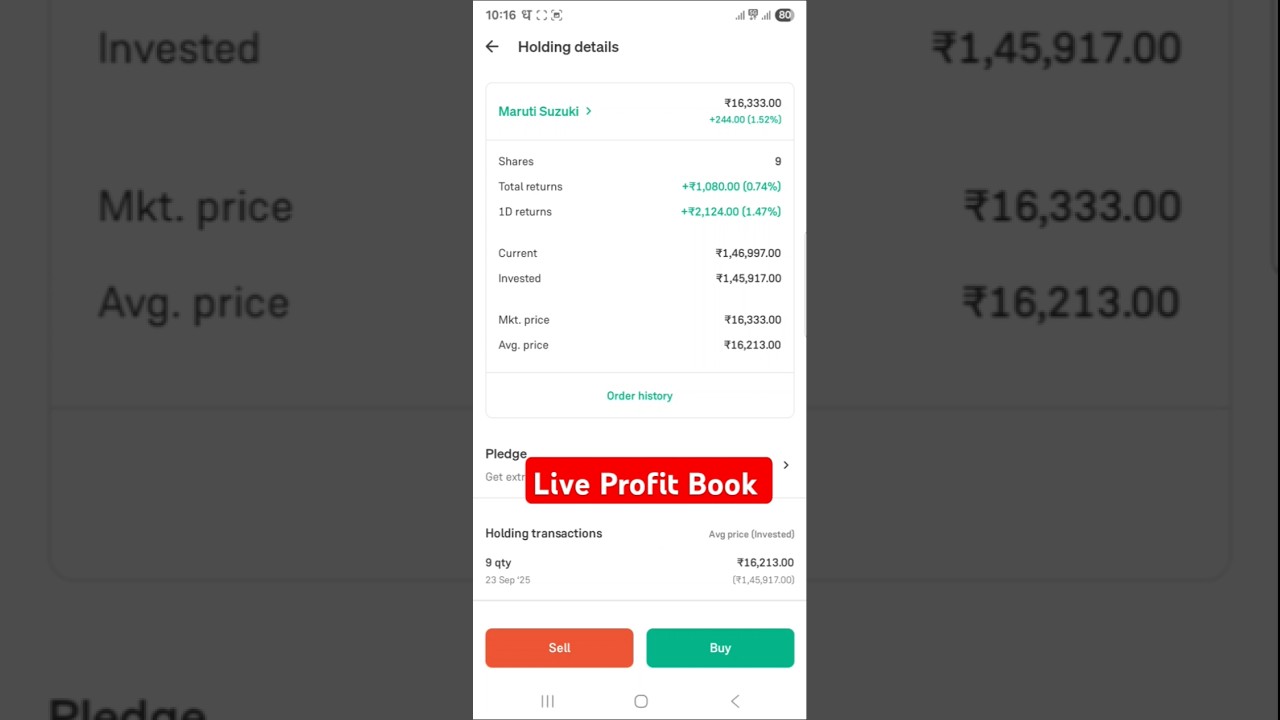 Live Stock Profit Book #onlinetech #stockmarket #trading #profit