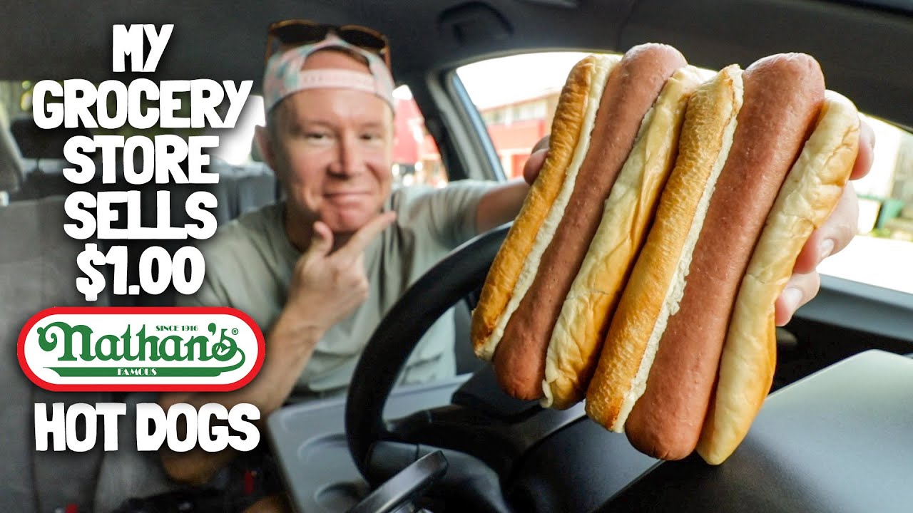 My first $1 grocery store hot dog | Nathan's Famous Hot Dogs at Jewel-Osco 🌭🛒