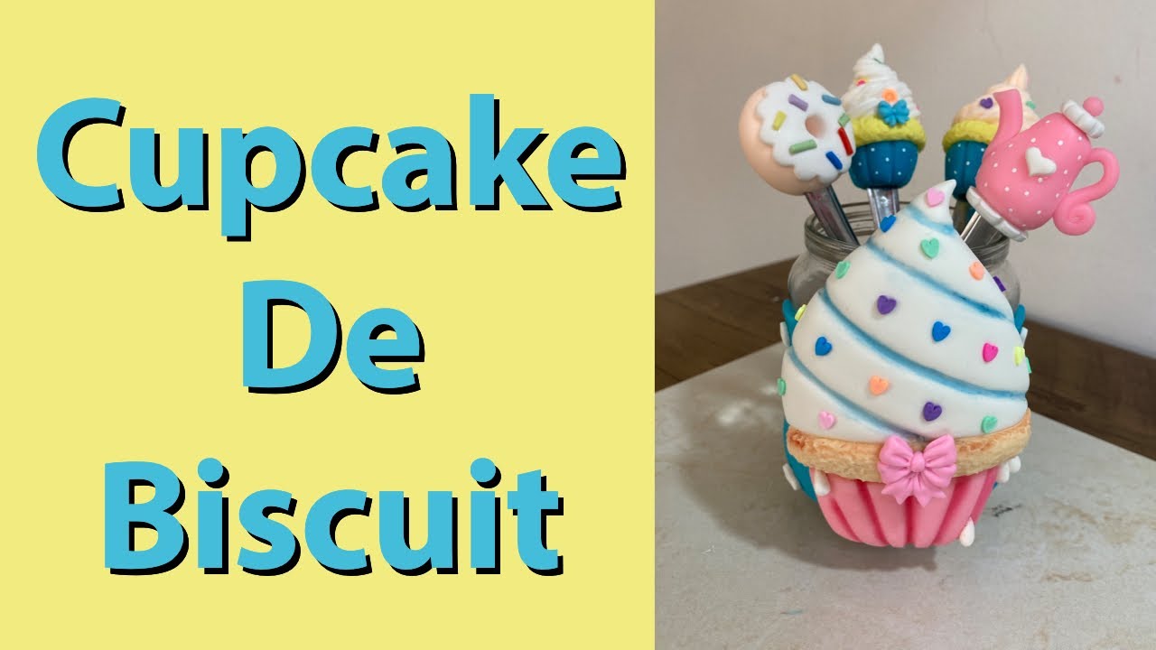 Cupcake decorado no pote/Arte Com a Paty Biscuit 1° parte