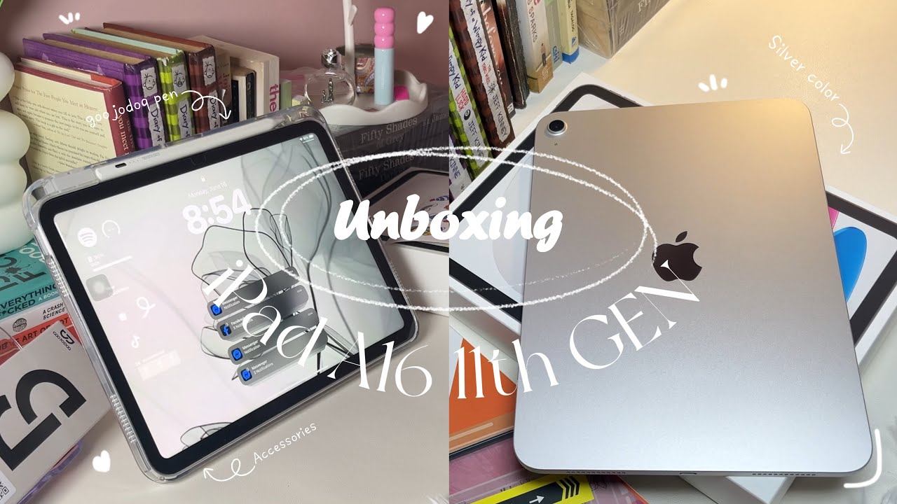 iPad 11th gen unboxing 2025 (A16) in silver | accessories, Goojodoq pen, aesthetic set up