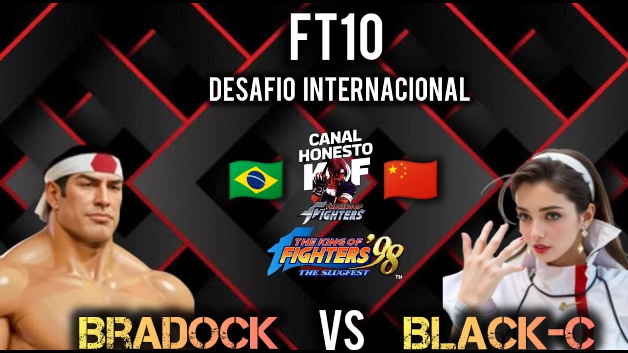 DESAFIO INTERNACIONAL!! GUERREIRO BRADOCK VS BLACK-C FT10!! #kof98 #retrogaming
