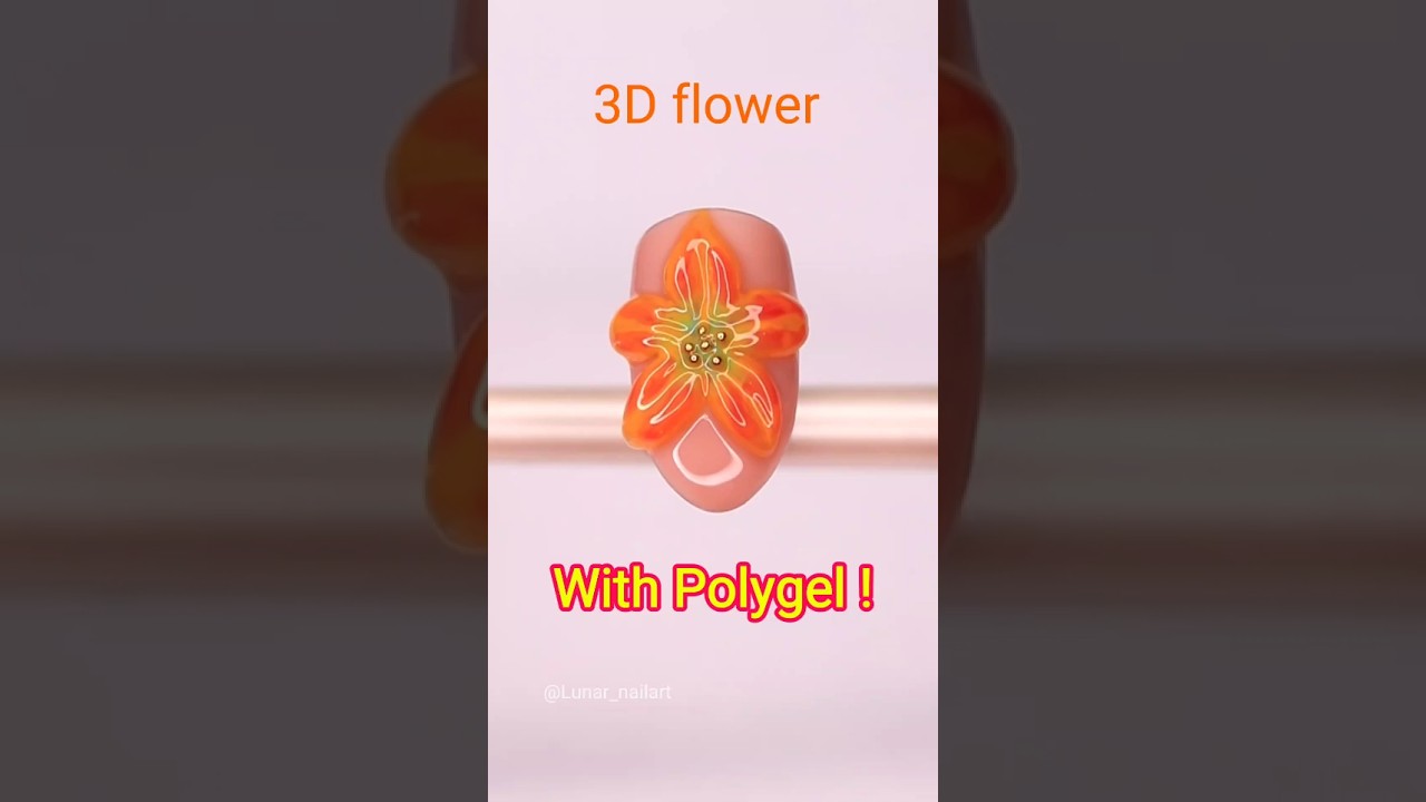 3D flower design with polygel🤝🏻 hope it helps🧡