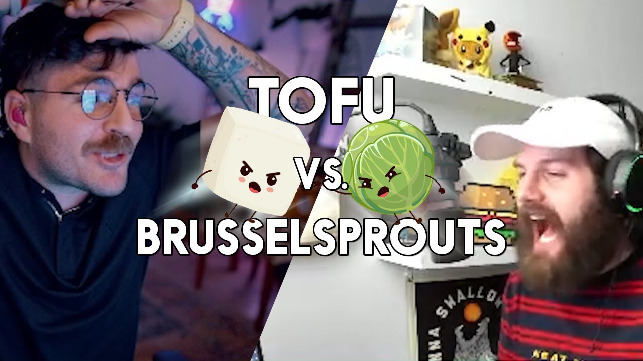 a heated debate: tofu vs brussel sprouts
