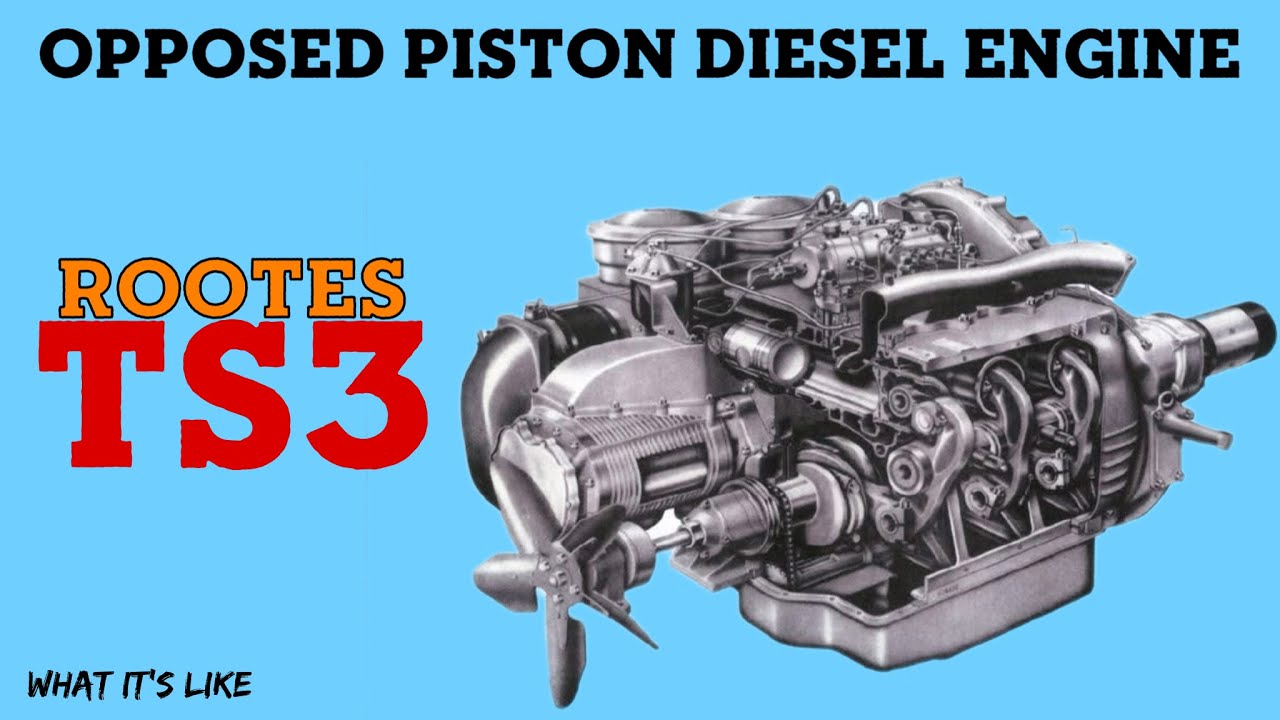 Rootes TS3 three cylinder six piston two-stroke diesel engine 200 cid
