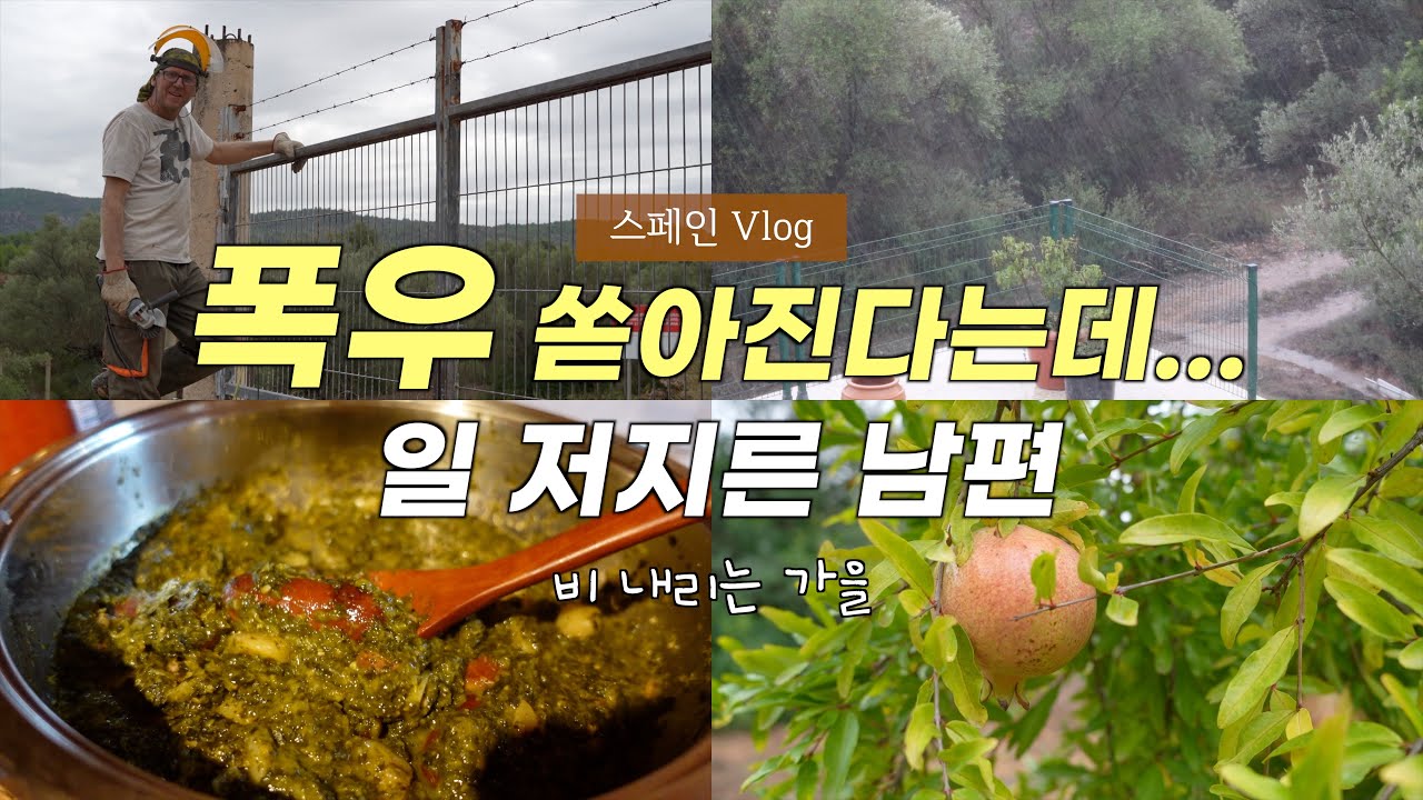 스페인 폭우, 비 온다는데 자꾸 벼랑 끝에서 일 벌이는 남편, 폭우 일상 & 해야 할 일들