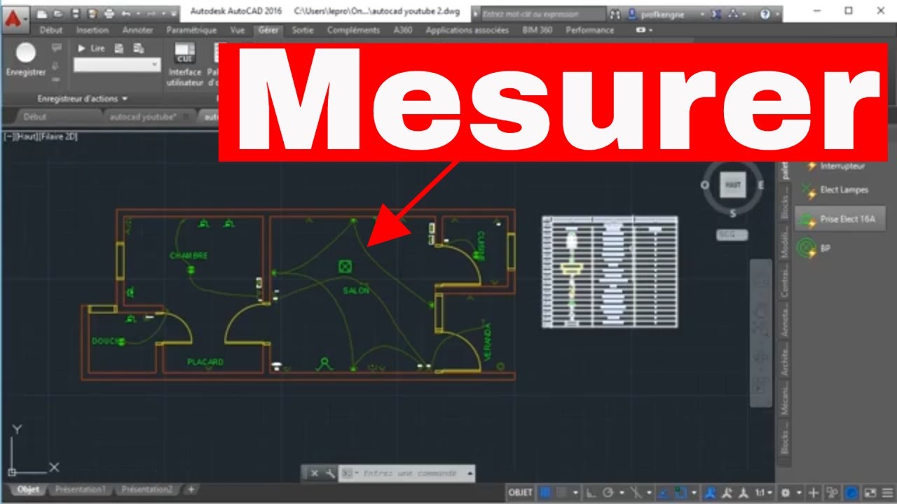 COMMENT MESURER LA LONGUEUR D'UN CONDUCTEUR SUR AutoCAD