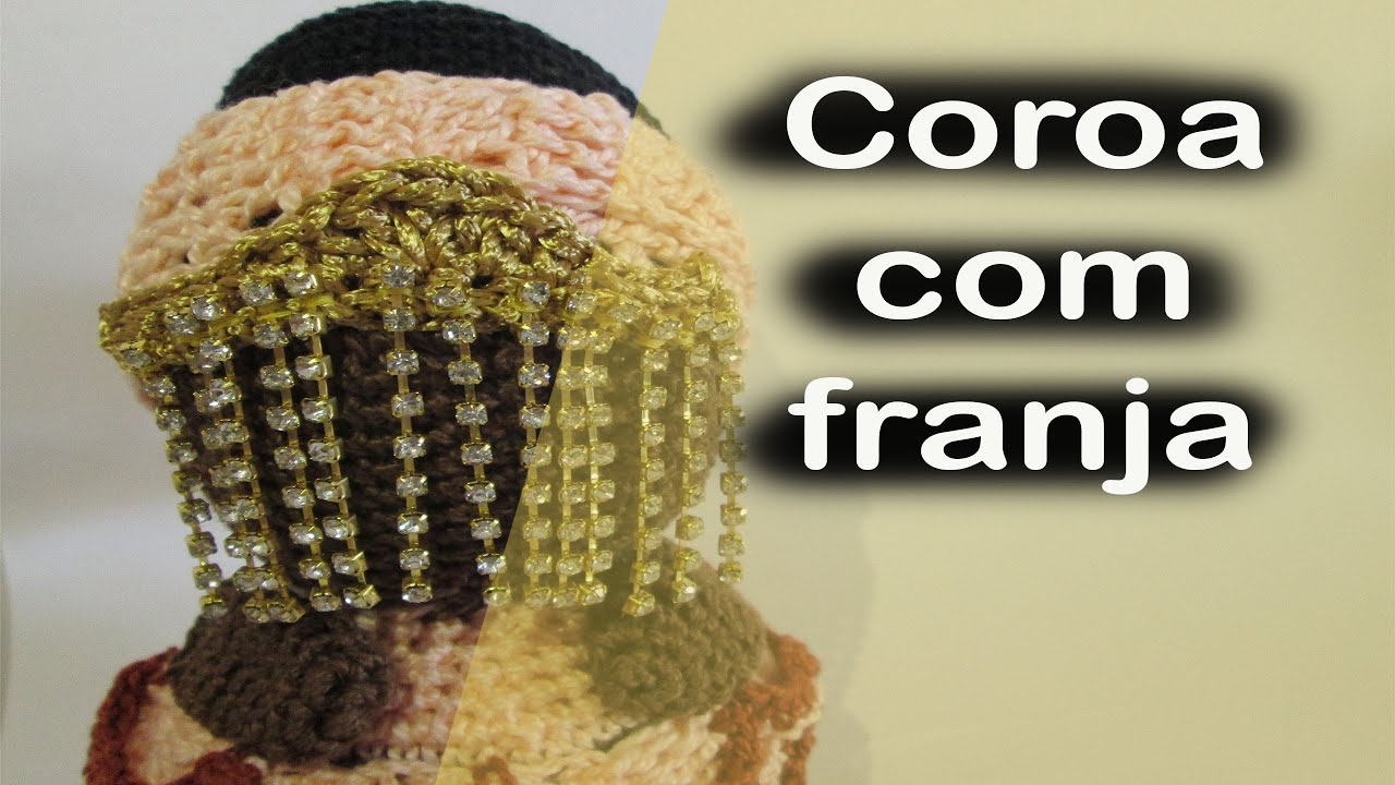 Adê: coroa ou tiara com franja de strass