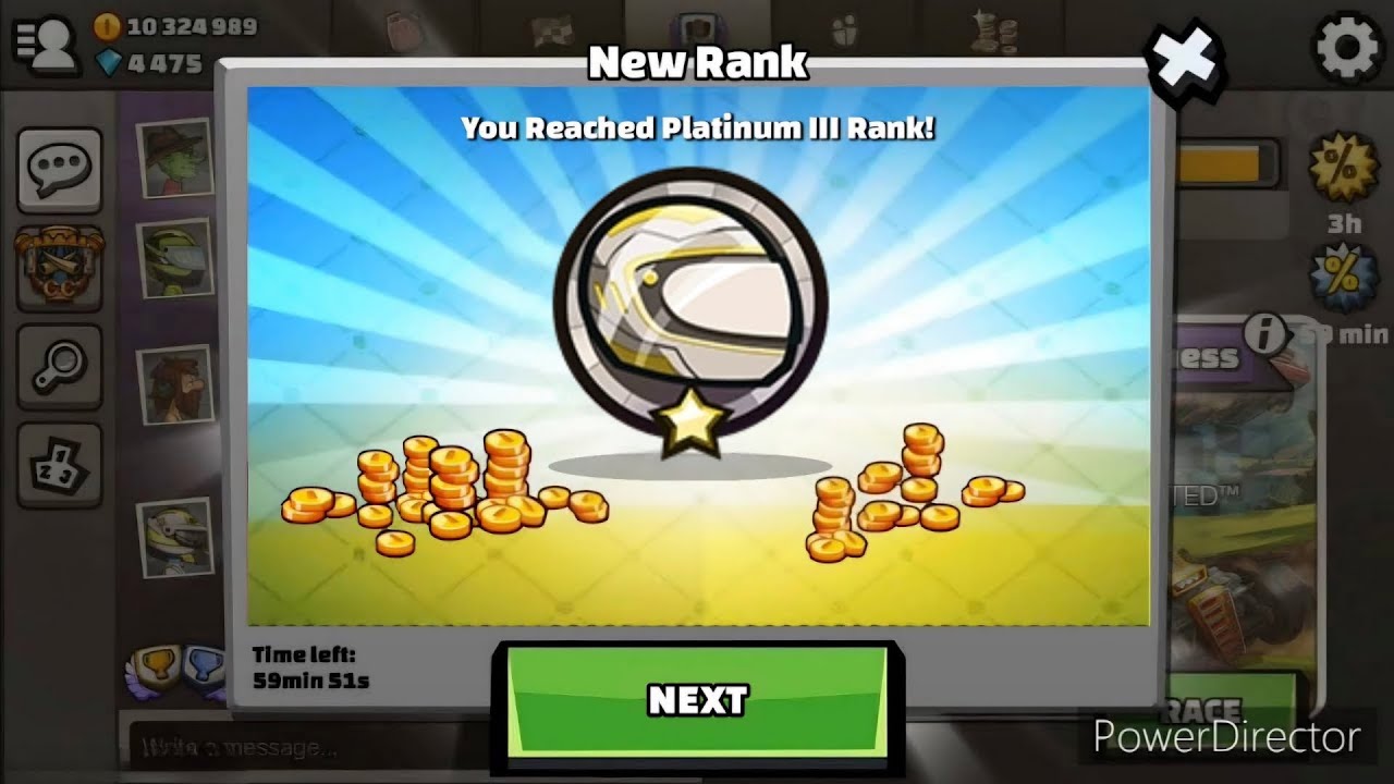 😍 I RECHED PLATINUM RANK !! IN - Hill Climb Racing 2