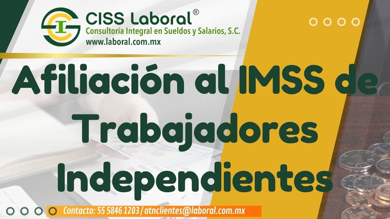 Afiliaci&oacute;n al IMSS de trabajadores independientes 2024.