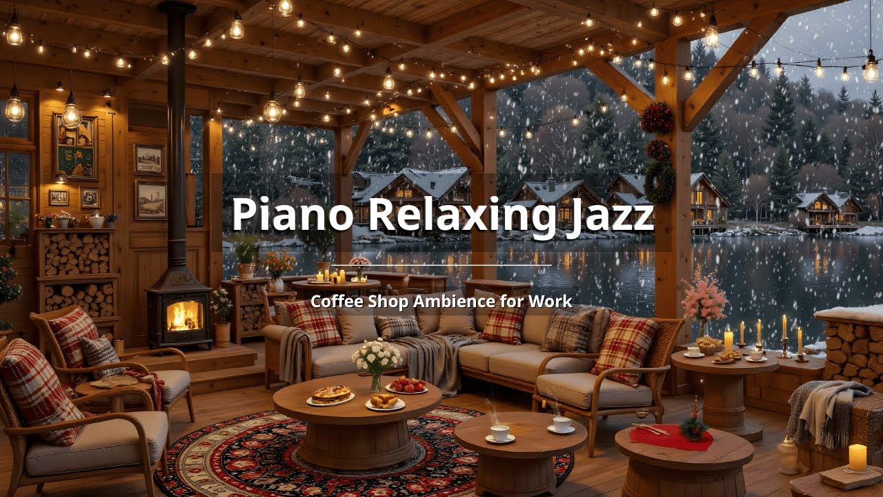 NO ADS | Smooth Jazz Music at Coffee Shop Ambience - Relaxing January Winter Jazz for Work, Focus ⛄