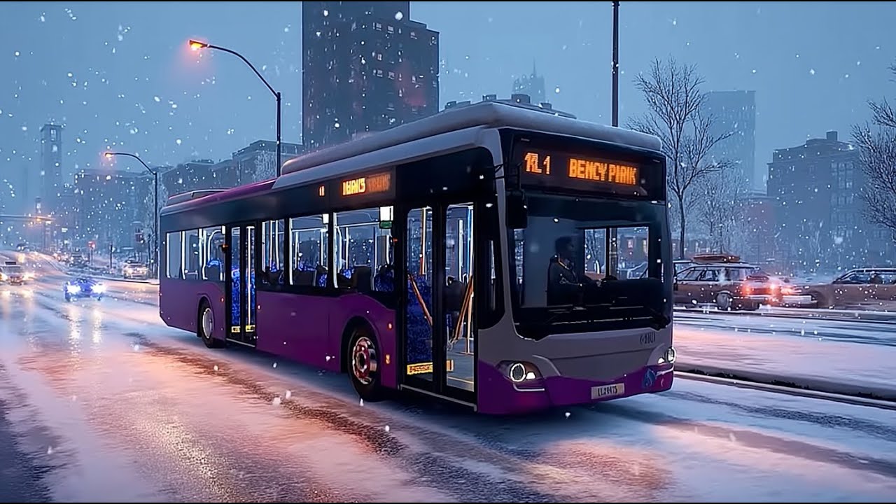 🚌 Bus Simulator Evo ❄️ Snowy Route with 5 Stops in Boston 🌨️🚦 iOS Android Real Touch Gameplay 2025