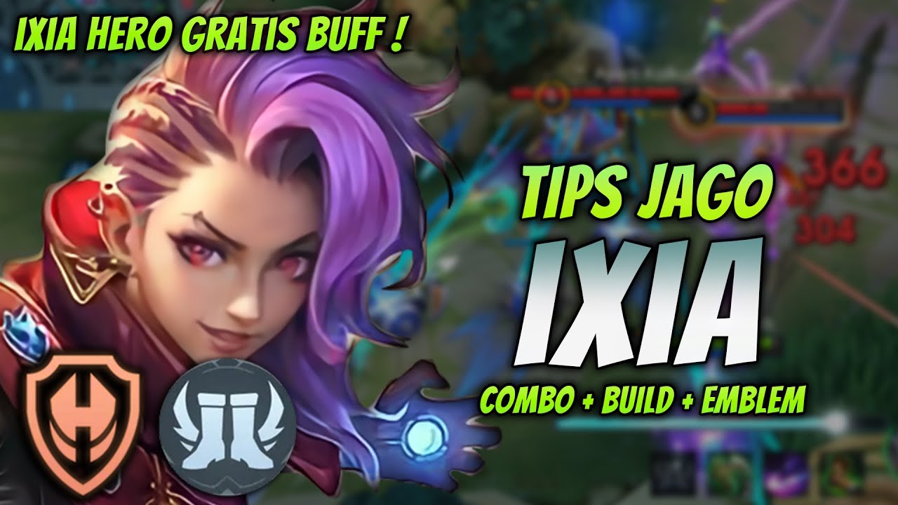 CARA MAIN IXIA HERO GRATIS ! BUILD & EMBLEM IXIA TERBARU 2024 ! | IXIA GOLD LANE GAMEPLAY