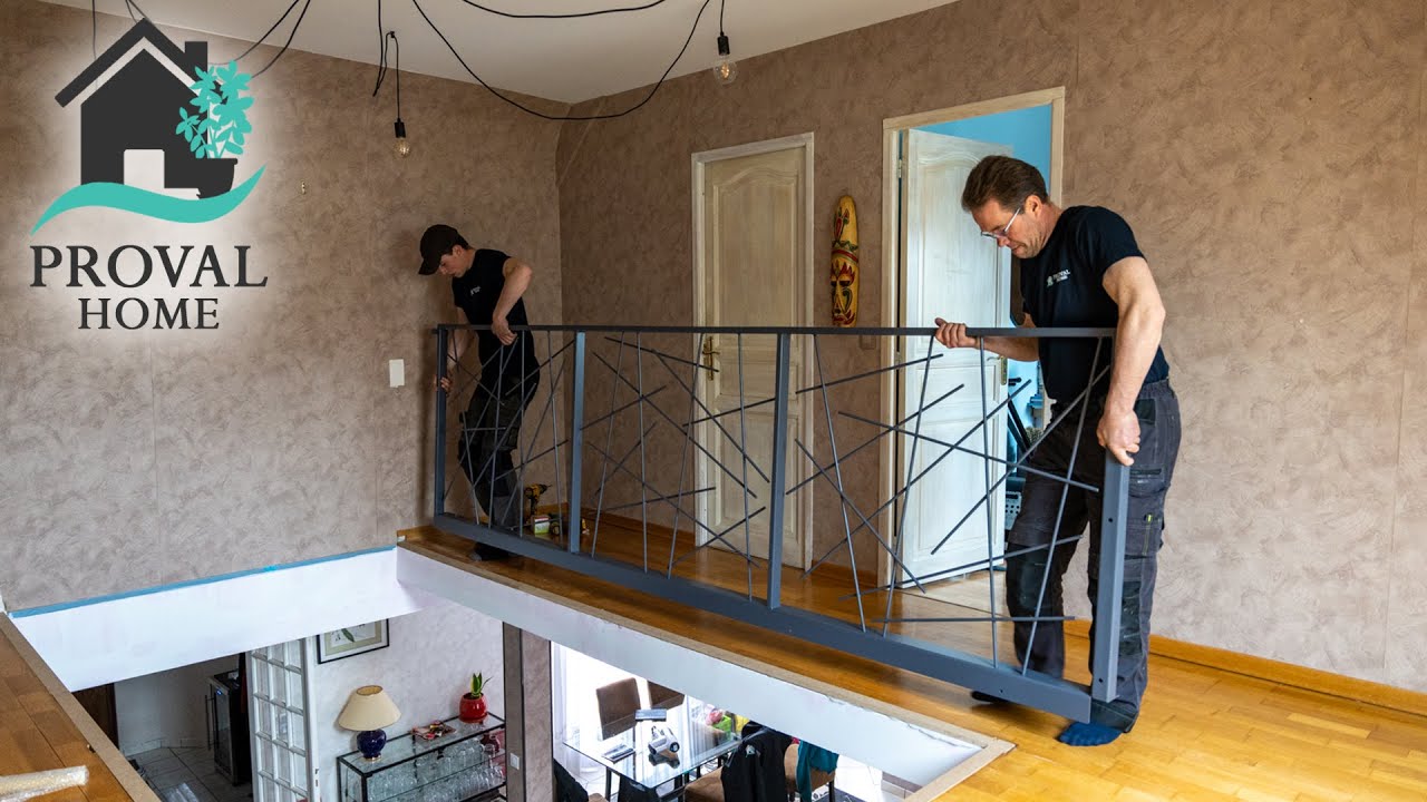 Proval'Home | Pose escalier métal et garde-corps à barreaux design près de Reims