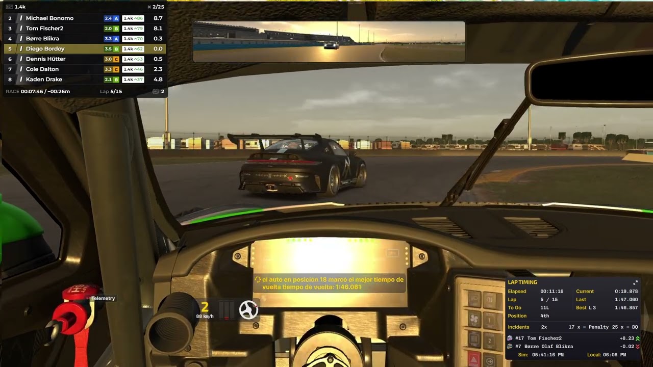 Carrera Porsche Cup Iracing Daytona 2026 02 10