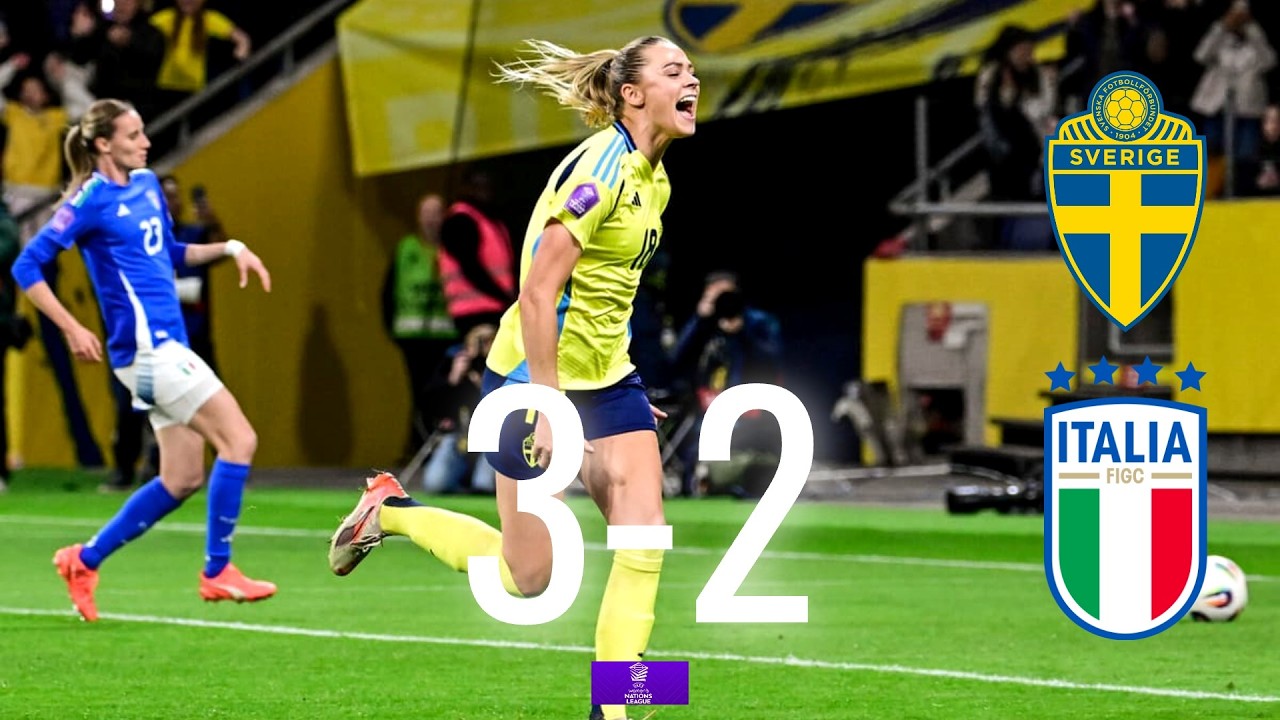 Sweden Women vs Italy Women | Nations League 2025 Highlights | 3–2