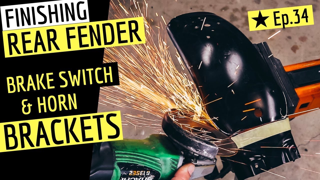 Scrambler ★ Rear Fender, Brake Switch Bracket & Horn Ep.34 | How to Build a Motorcycle