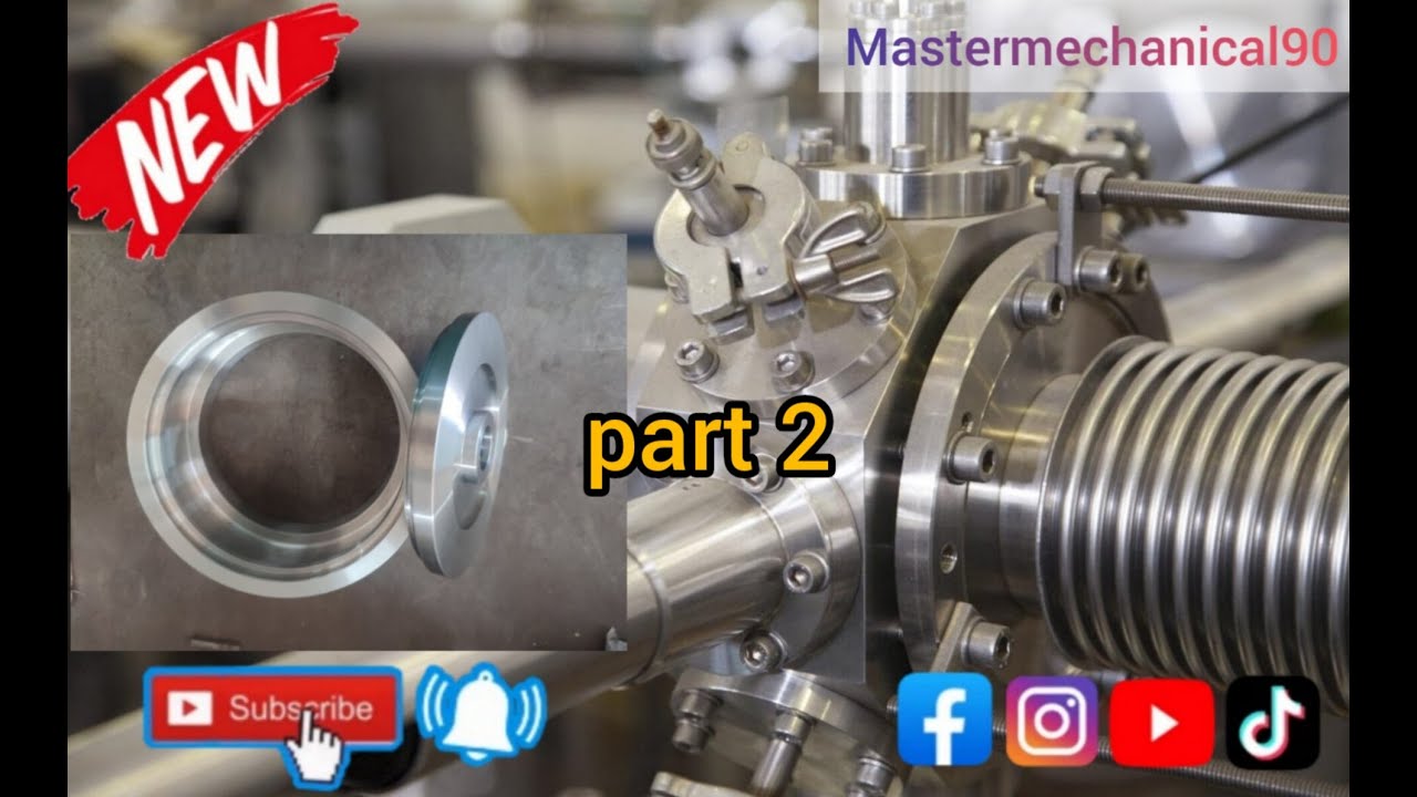 Produzione Stainless steel flange part 2   fabrication mechanic #cnc #usinage #mecanique #machining
