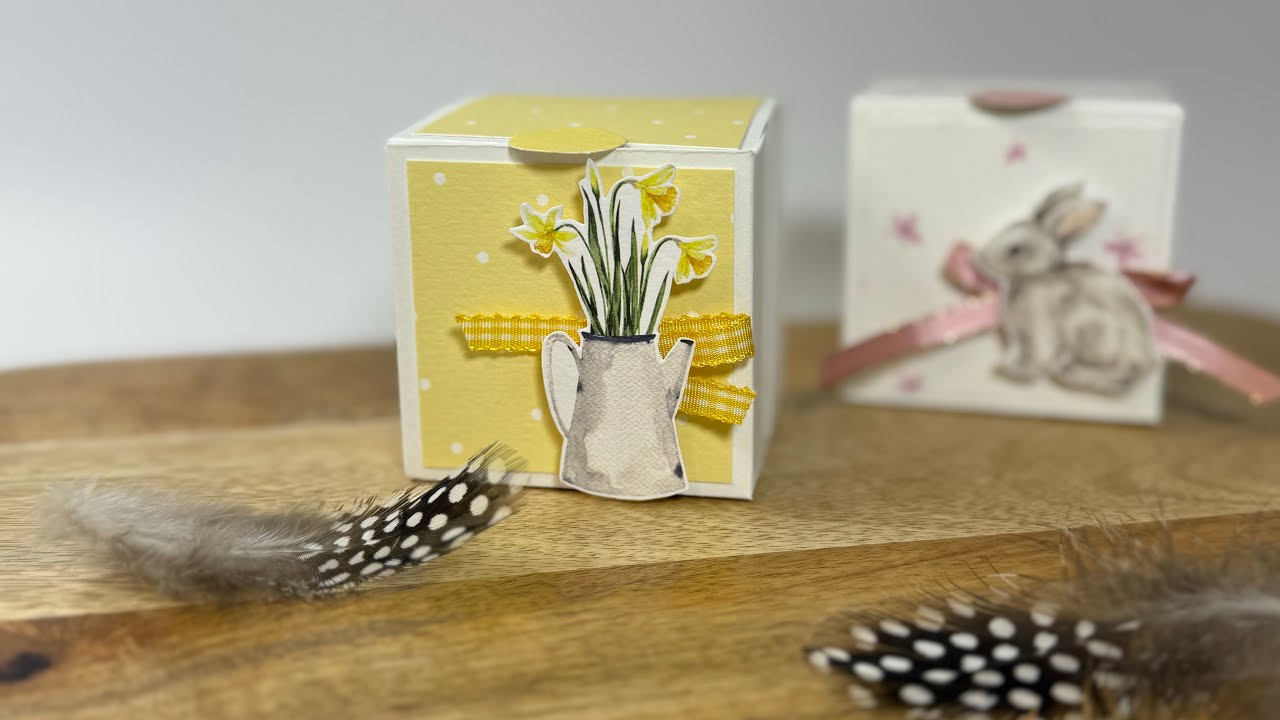 Doppelbox zu Ostern basteln • Überraschungs Geschenkbox aus Papier • Café Constanze 