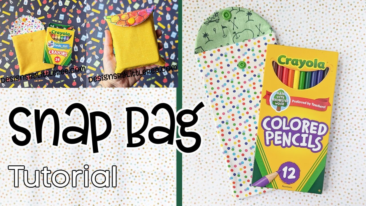 Snap Bag Tutorial - Machine Embroidery Design for Pill or Colored Pencil Case