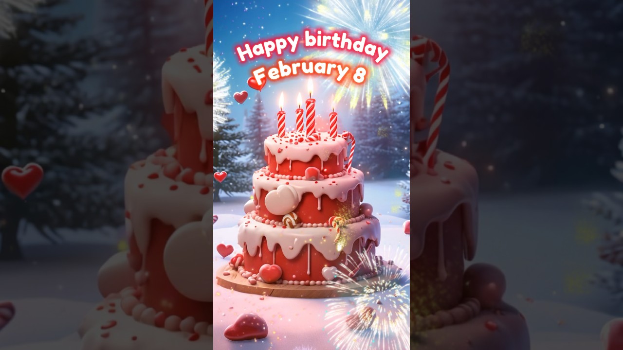 8 February happy birthday greetings wishes | Happy birthday song status #celebrationavenue #shorts
