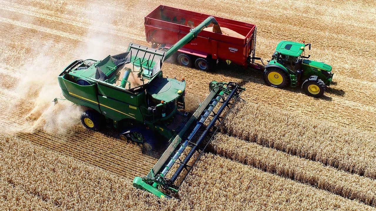 °THE GREEN BEAST° John Deere S685i & 2x 6R in Action //4K//