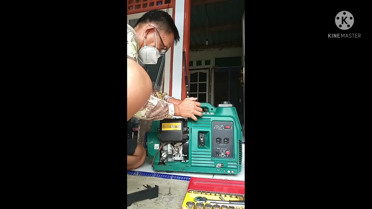 service Genset Honda Elemax2000, bunyi & tegangan turun naik tdk normal.