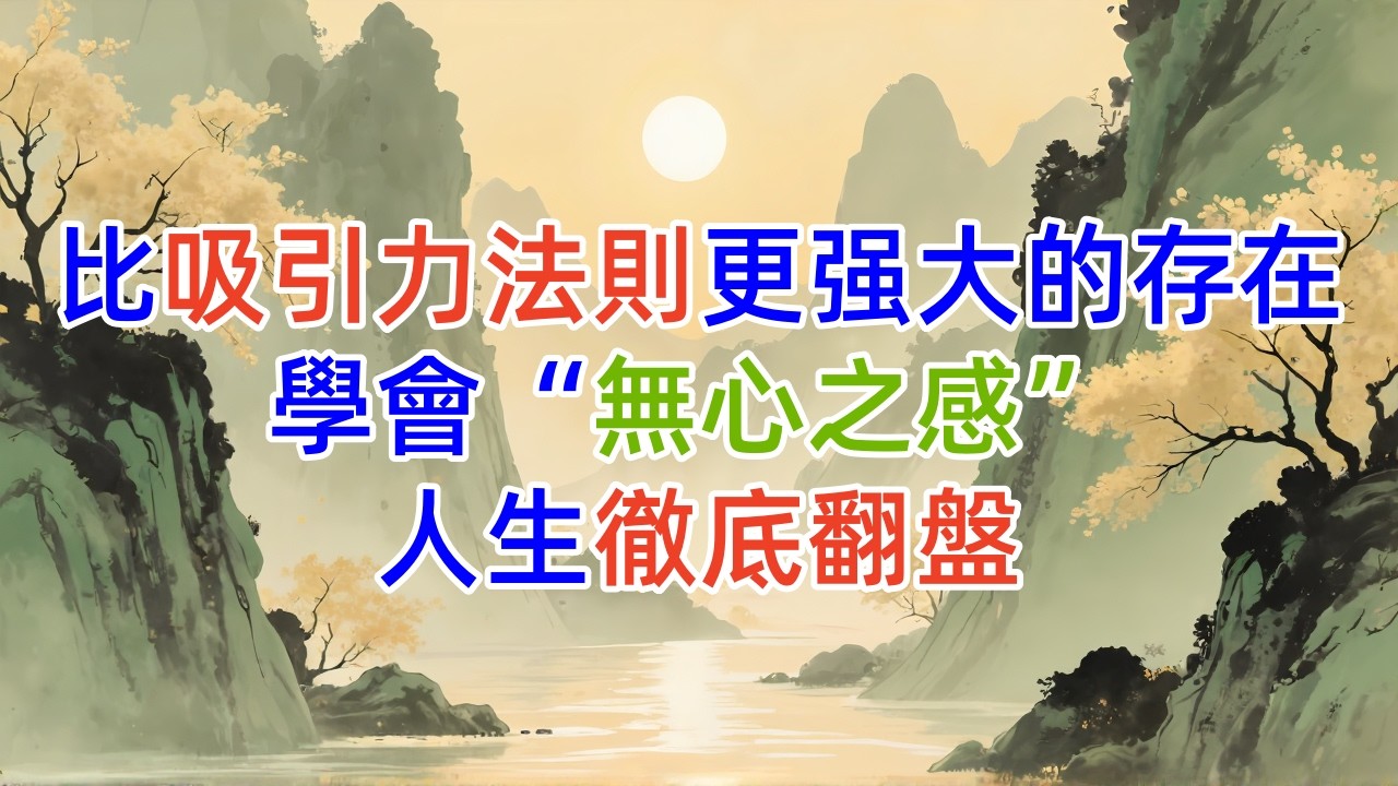 比吸引力法則更强大的存在：學會“無心之感”，人生徹底翻盤  #人生低谷 #心靈成長 #傳統文化 #吸引力法則 #改變命運